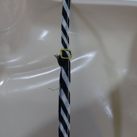 Into The Bleu by Amerex Striped Black White Handkerchief Hem Dress Women Size  L - Picture 5 of 10